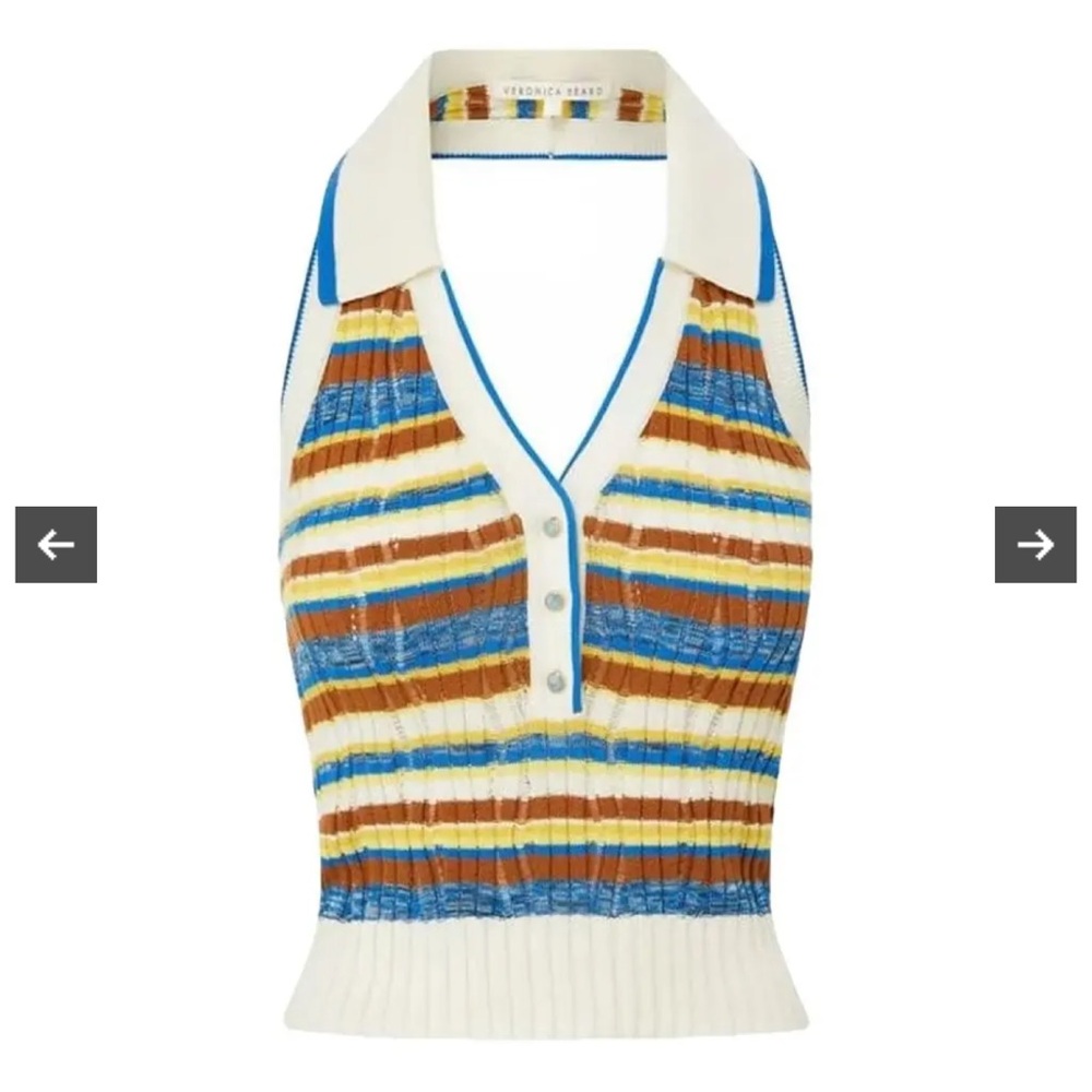 Veronica Beard Multicolor Striped Crop Top